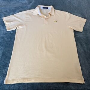 Masters Golf Clubhouse Collection Polo Shirt Mens M Yellow Striped Short Sleeve